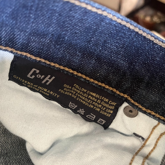 Citizens of Humanity Jeans Womens 25 Skyler Boyfriend Crop Jeans Blue Button Fly - Picture 6 of 15